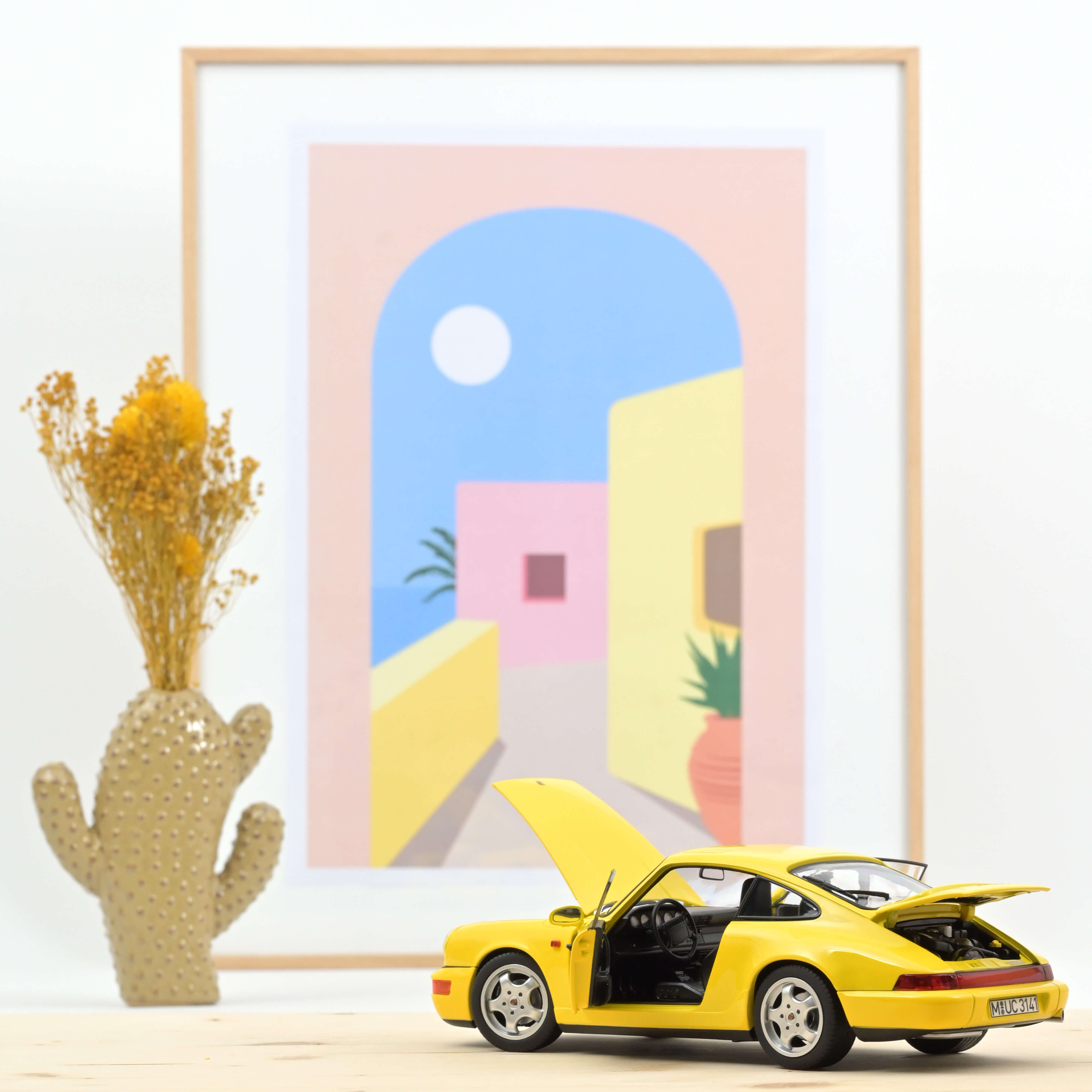 norev-porsche-911-carrera-2-1992-964-modellino-auto-1-18-giallo image 2