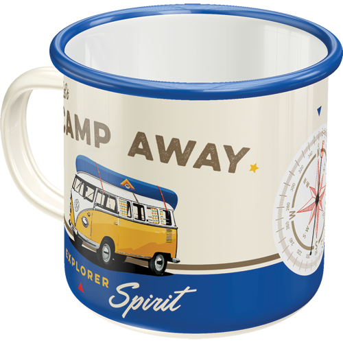 nostalgic-art-volkswagen-vw-bulli-let-s-camp-away-tazza-smaltata-360-ml image 1