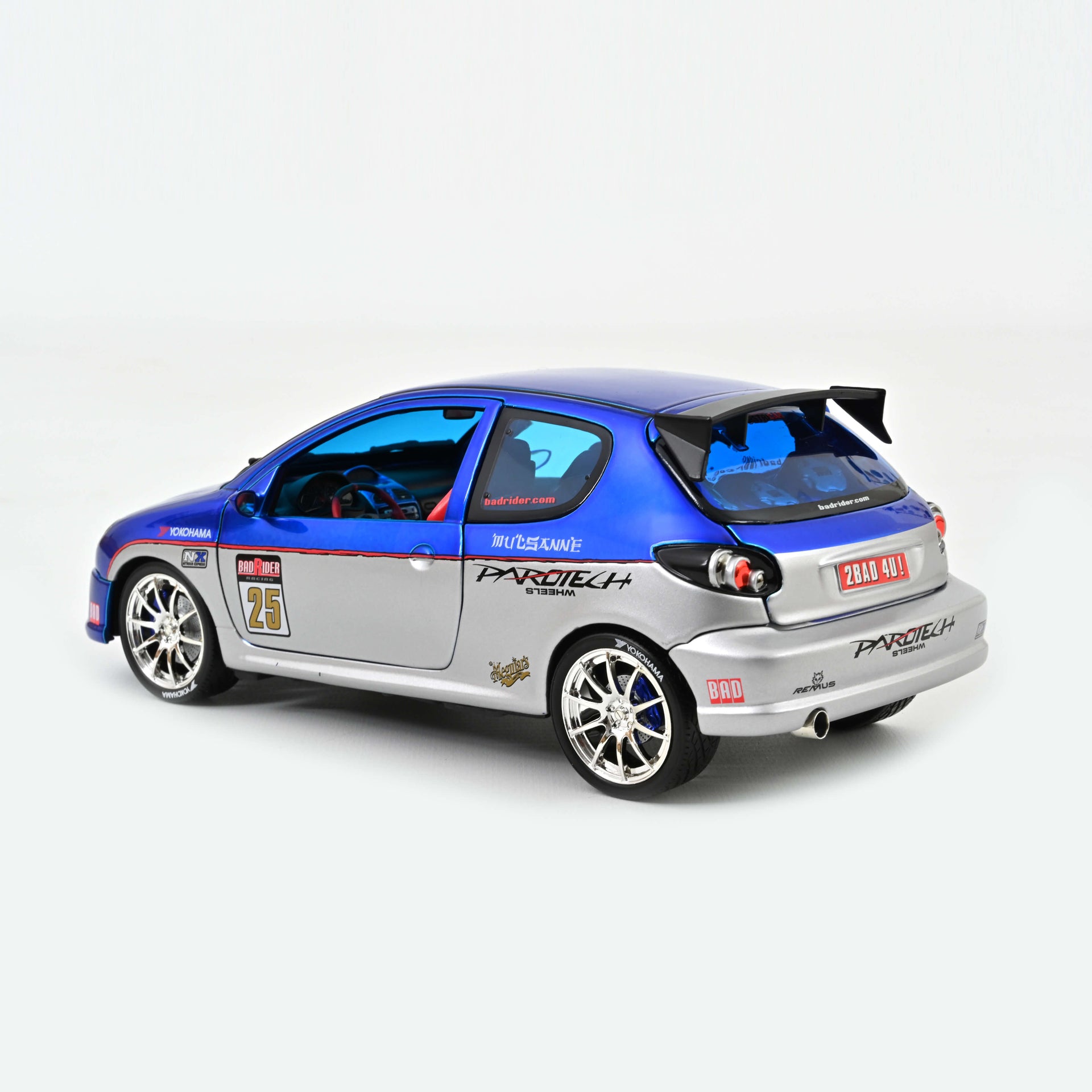 norev-peugeot-206-bad-rider-modellino-auto-1-18 image 1