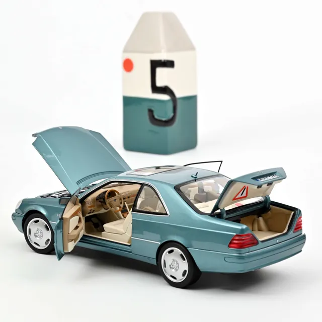 norev-mercedes-benz-cl600-coupe-1997-modellino-auto-1-18-blu-metallizzato image 1