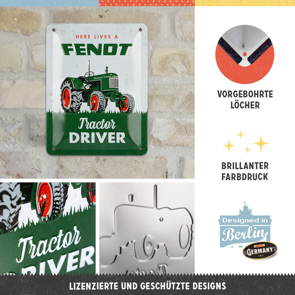 nostalgic-art-fendt-tractor-driver-targa-in-metallo-15x20-cm-2 image 2