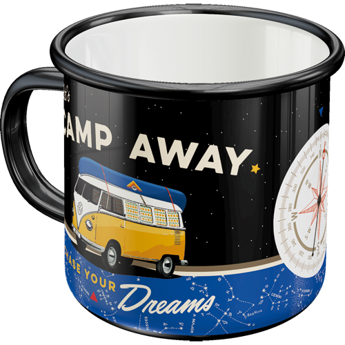 nostalgic-art-vw-bulli-let-s-camp-away-night-tazza-smaltata-360-ml image 1