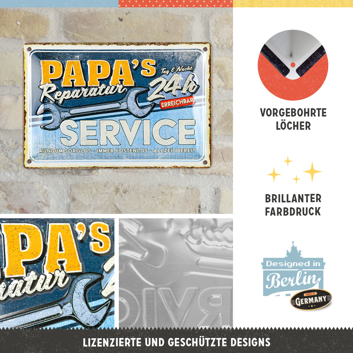 nostalgic-art-papa-s-service-targa-in-metallo-20x30-cm image 3