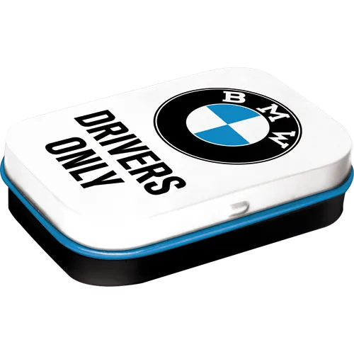 nostalgic-art-bmw-drivers-only-white-scatola-tascabile-in-metallo image 1