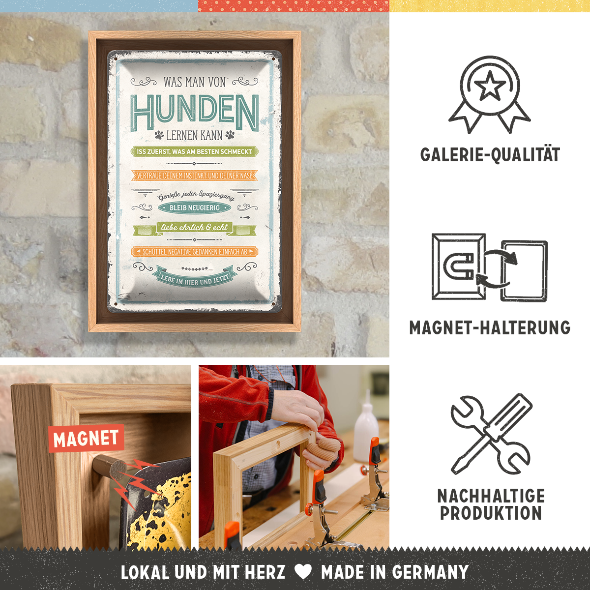 nostalgic-art-pfotenschild-was-man-von-hunden-lernen-kann-cornice-n-frame-m-24x3 image 3