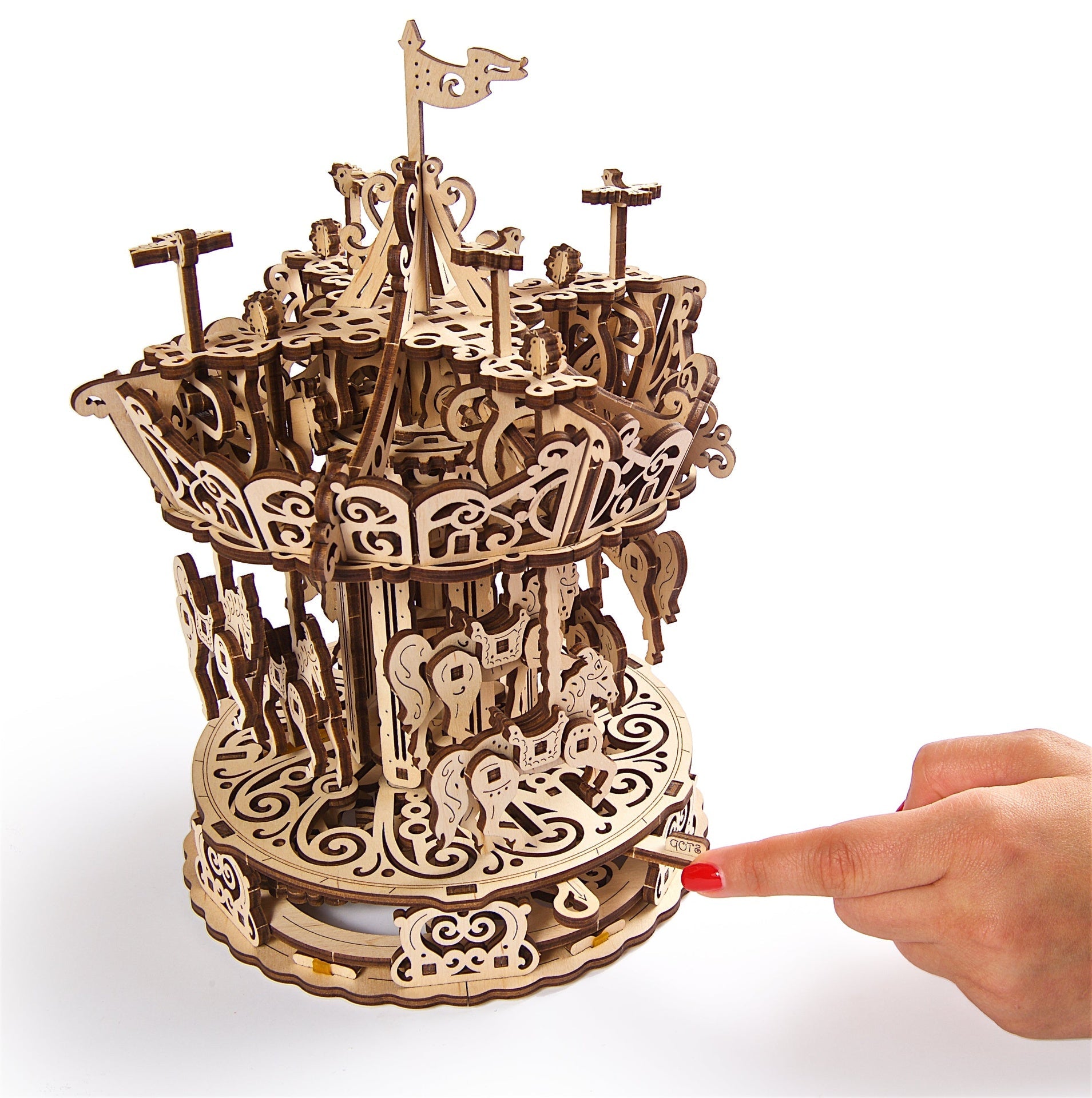 ugears-carousel-giostra-meccanica-in-legno-puzzle-3d image 4