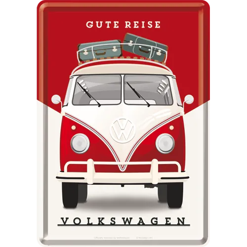 nostalgic-art-vw-gute-reise-metal-card-10x14-cm image 1