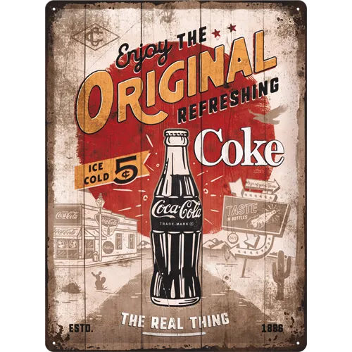 nostalgic-art-coca-cola-original-coke-highway-66-targa-in-metallo-30x40-cm image 1