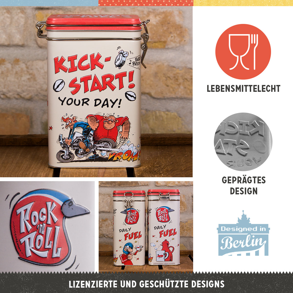 nostalgic-art-motomania-kick-start-your-day-scatola-metallo-clip-top-7-5x11x17-5 image 2