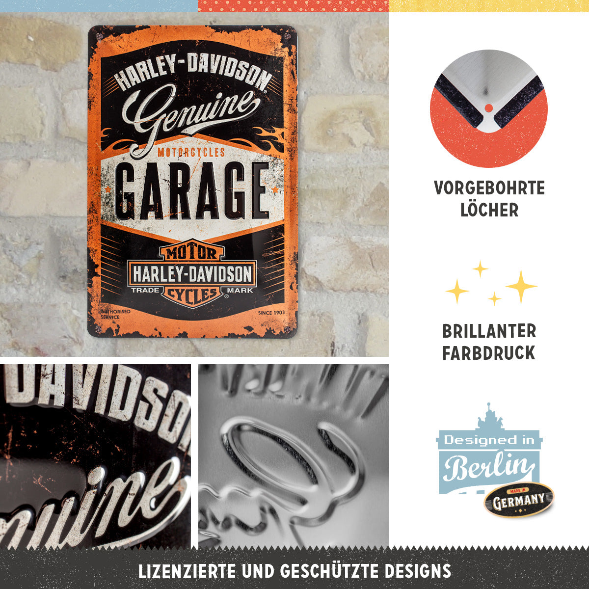 nostalgic-art-harley-davidson-garage-targa-in-metallo-20x30-cm image 2