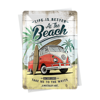 nostalgic-art-vw-bulli-beach-card-in-metallo-10x14-cm image 2