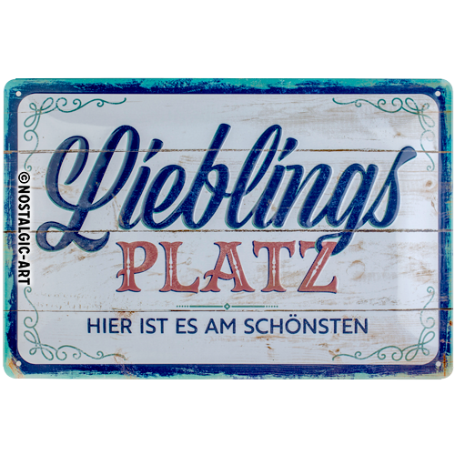 nostalgic-art-lieblingsplatz-targa-in-metallo-20x30-cm image 1