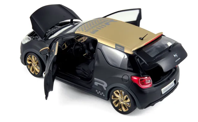 norev-citro-n-ds3-racing-2013-nero-opaco-e-oro-modellino-auto-1-18 image 1