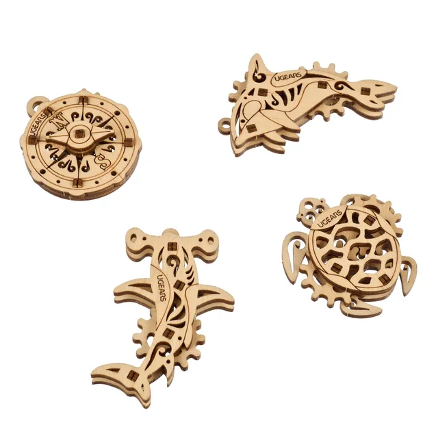 ugears-u-fidgets-oceano-atlantico-set-4-mini-modelli-3d-in-legno image 1