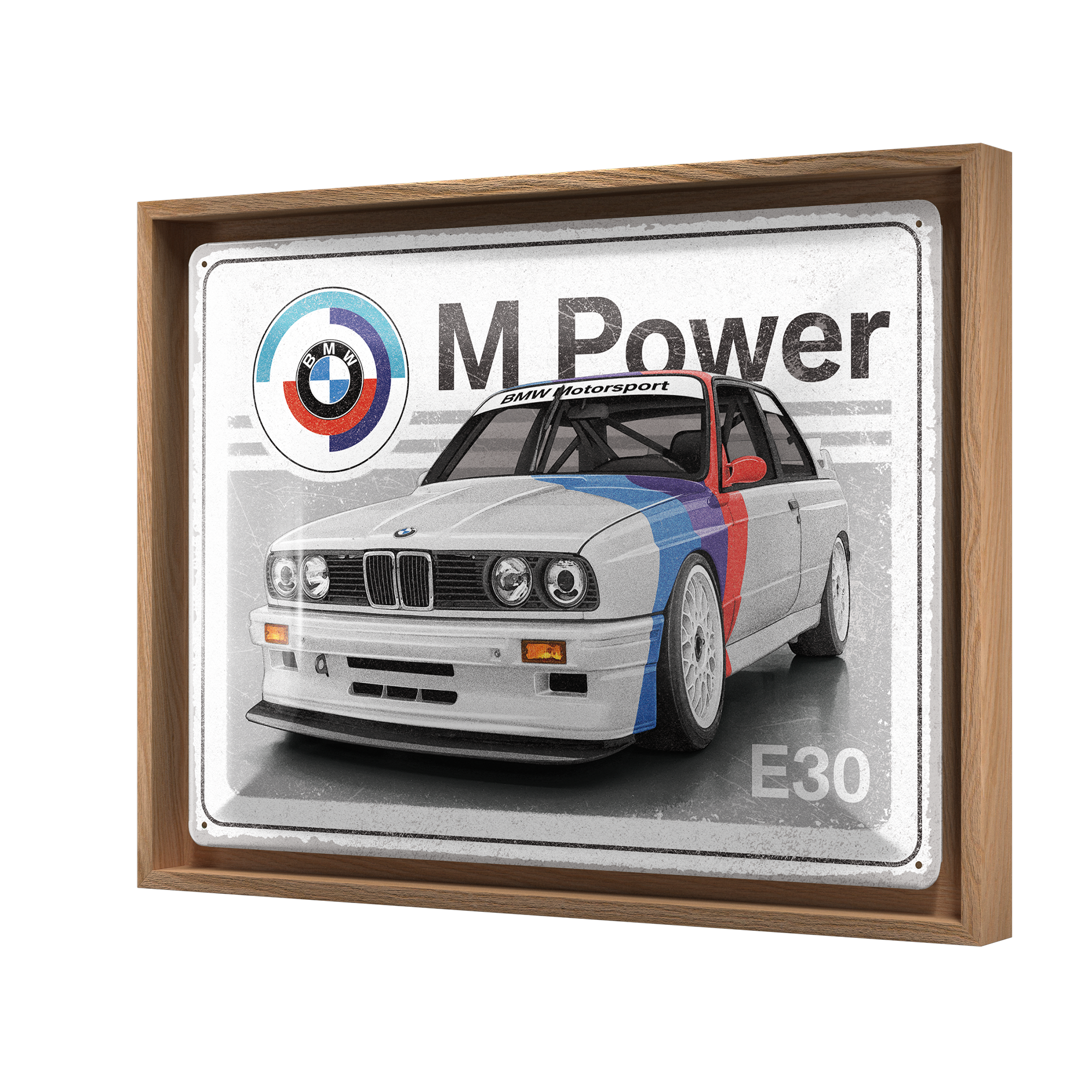 nostalgic-art-bmw-motorsport-m-power-e30-cornice-n-frame-l-edition-33-5x44-cm image 1