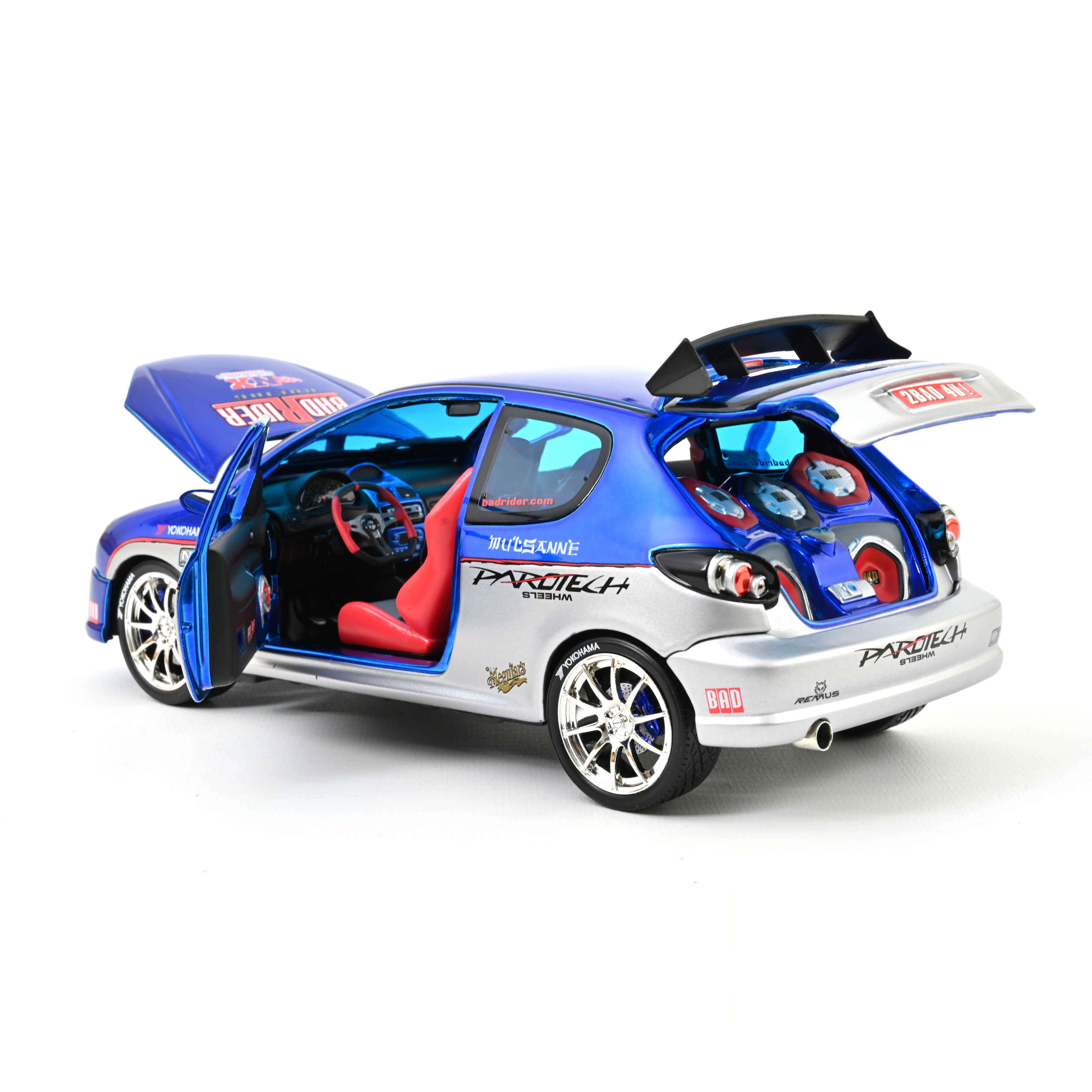norev-peugeot-206-bad-rider-1-18-modellino-auto-tuner-jet-car image 3