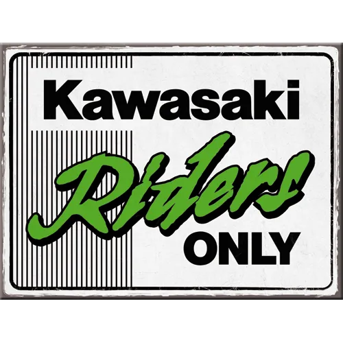 nostalgic-art-kawasaki-riders-only-ninja-magnete-da-frigo-in-latta image 1