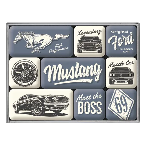 nostalgic-art-ford-mustang-the-boss-set-magneti-7x9-cm image 1
