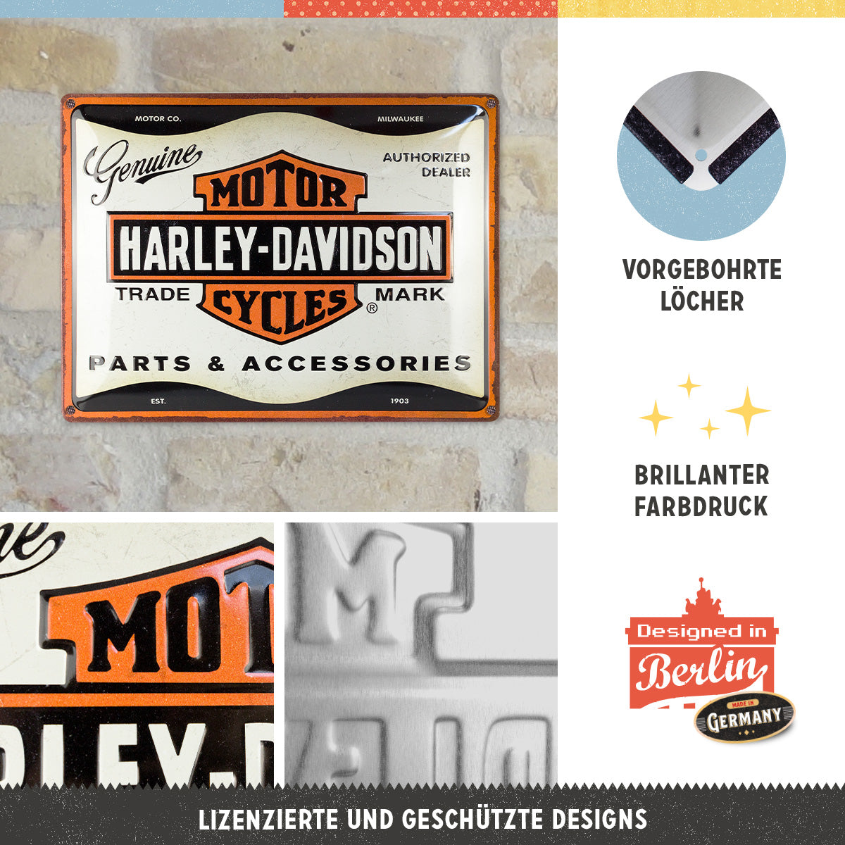 nostalgic-art-harley-davidson-parts-accessories-targa-in-metallo-30x40-cm image 4