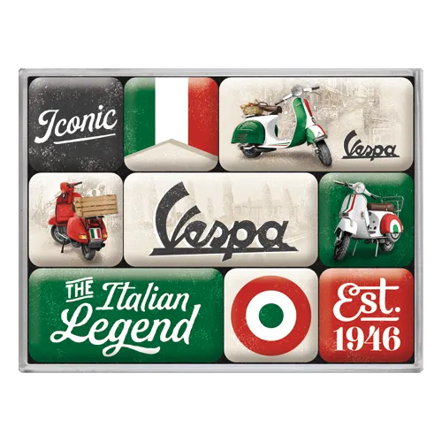 nostalgic-art-vespa-italian-legend-set-magneti-7x9x2-cm image 1