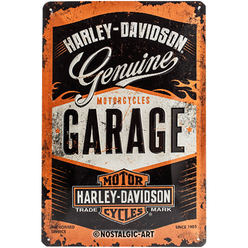 nostalgic-art-harley-davidson-garage-targa-in-metallo-20x30-cm image 1