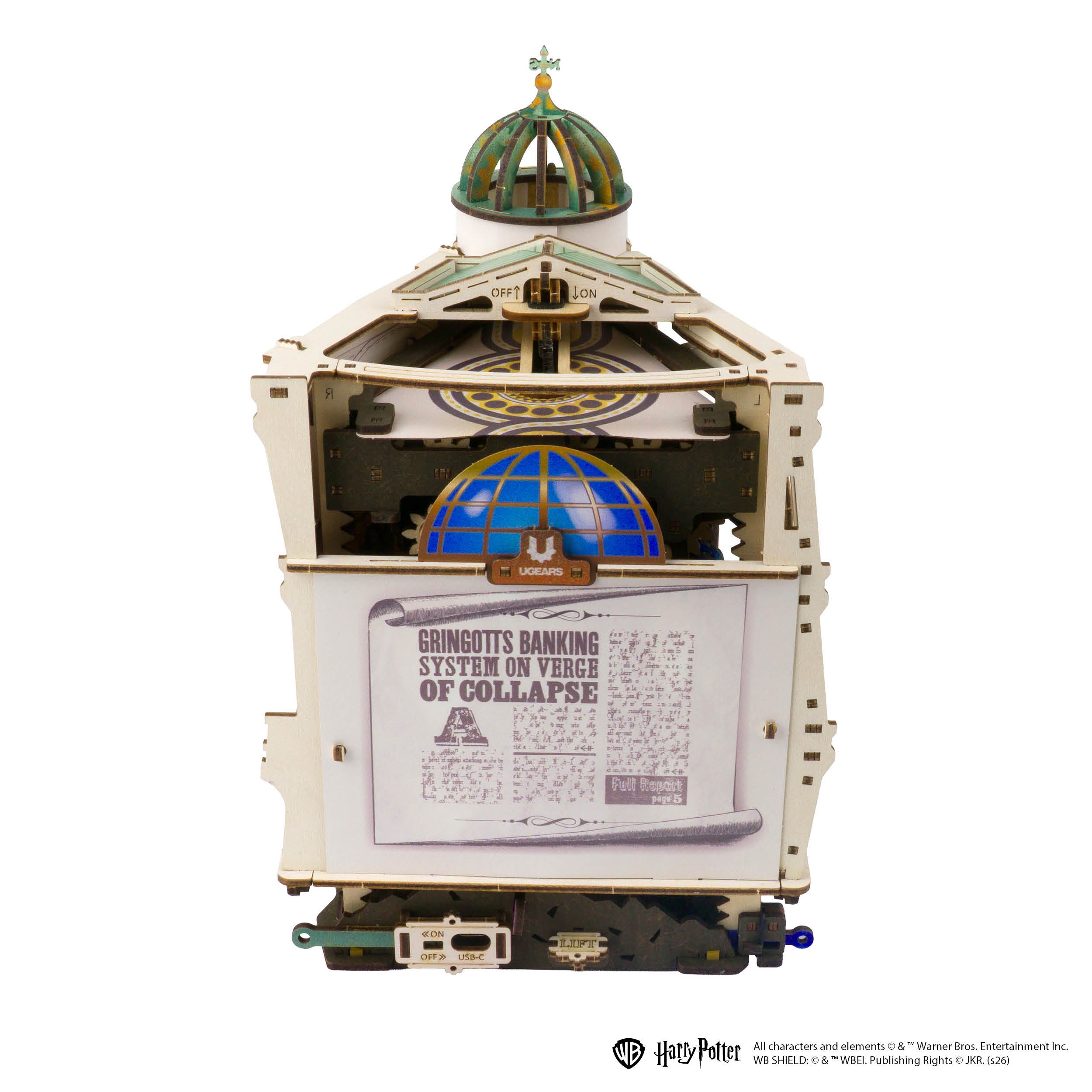 ugears-gringotts-bank-marble-run-harry-potter-pista-per-biglie-motorizzata-usb-c image 6