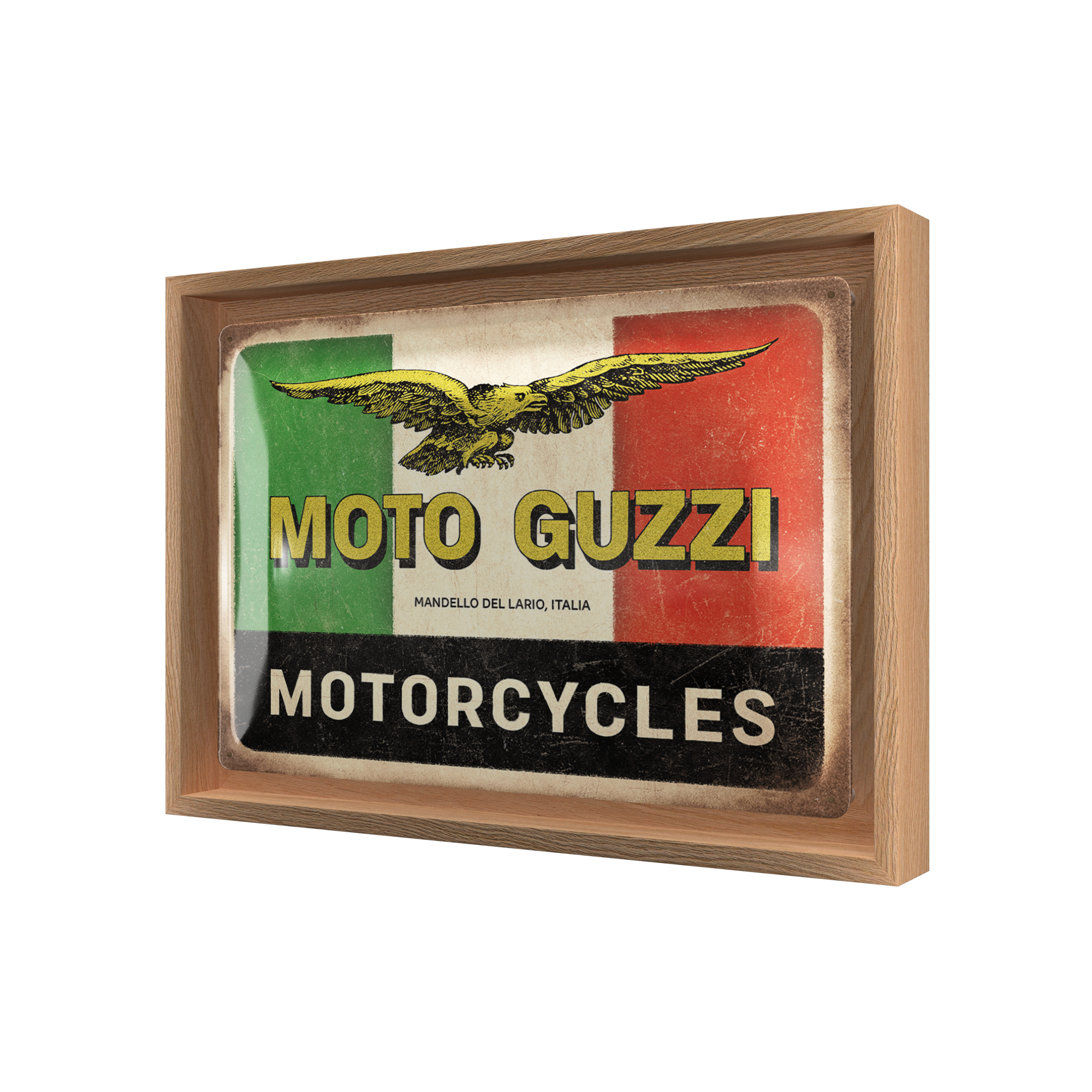 nostalgic-art-moto-guzzi-motorcycles-italia-targa-metallo-con-cornice-n-frame-m- image 1