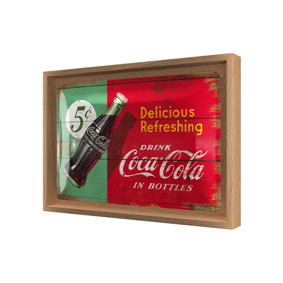nostalgic-art-coca-cola-delicious-refreshing-green-n-frame-m-edition-targa-con-c image 1