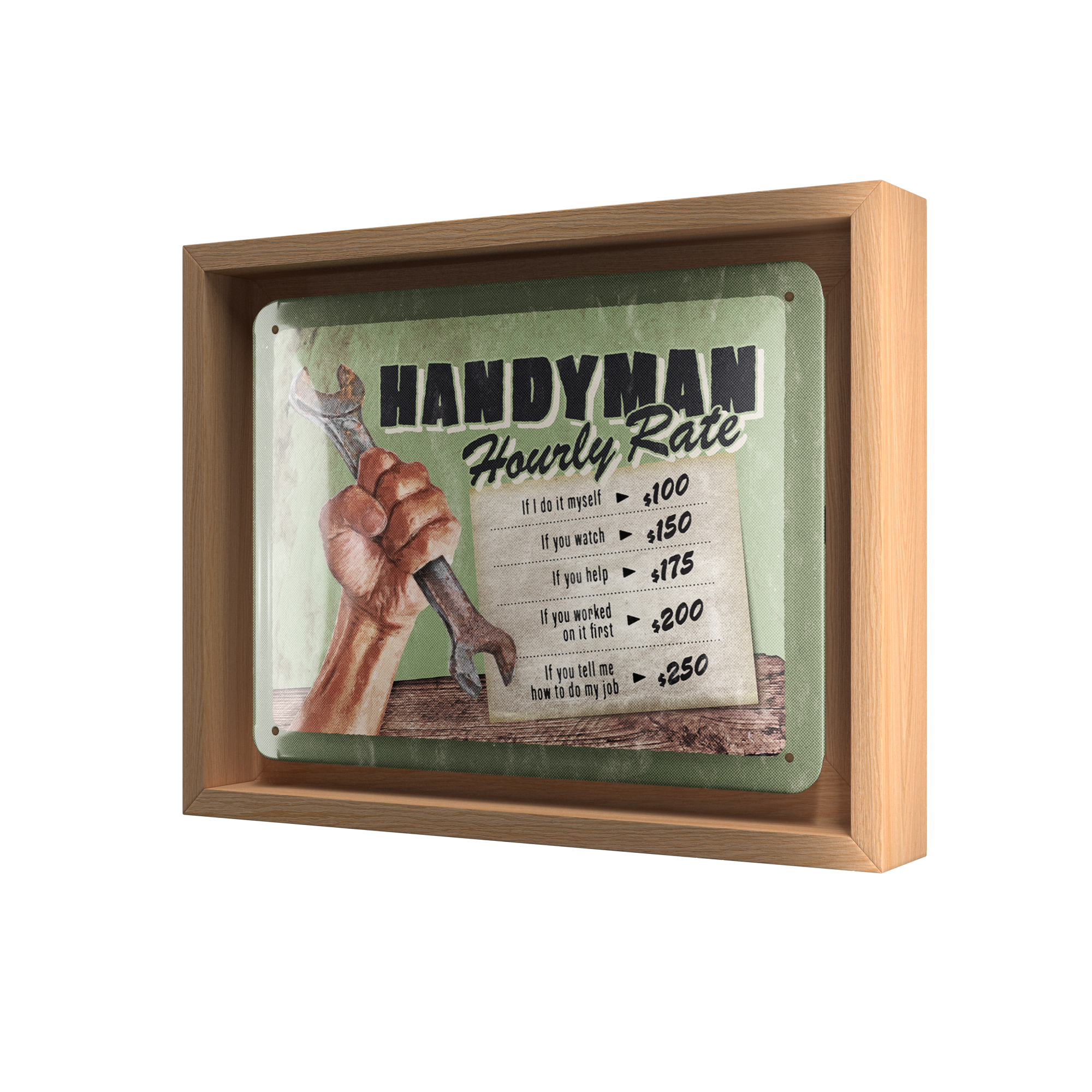 nostalgic-art-handyman-hourly-rate-n-frame-s-edition-cornice-legno-18-5x24-cm image 1