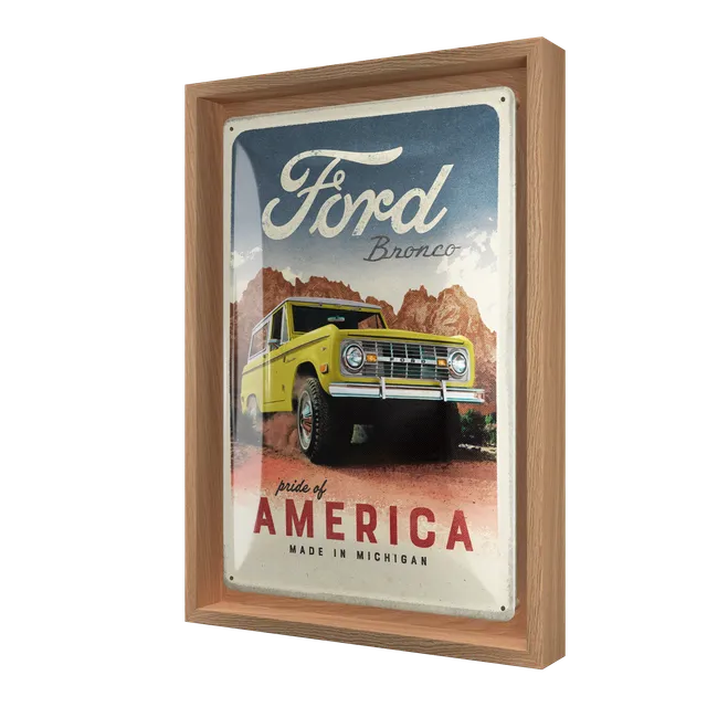 nostalgic-art-ford-bronco-pride-of-america-quadro-n-frame-m-edition-24x33-5-cm image 1