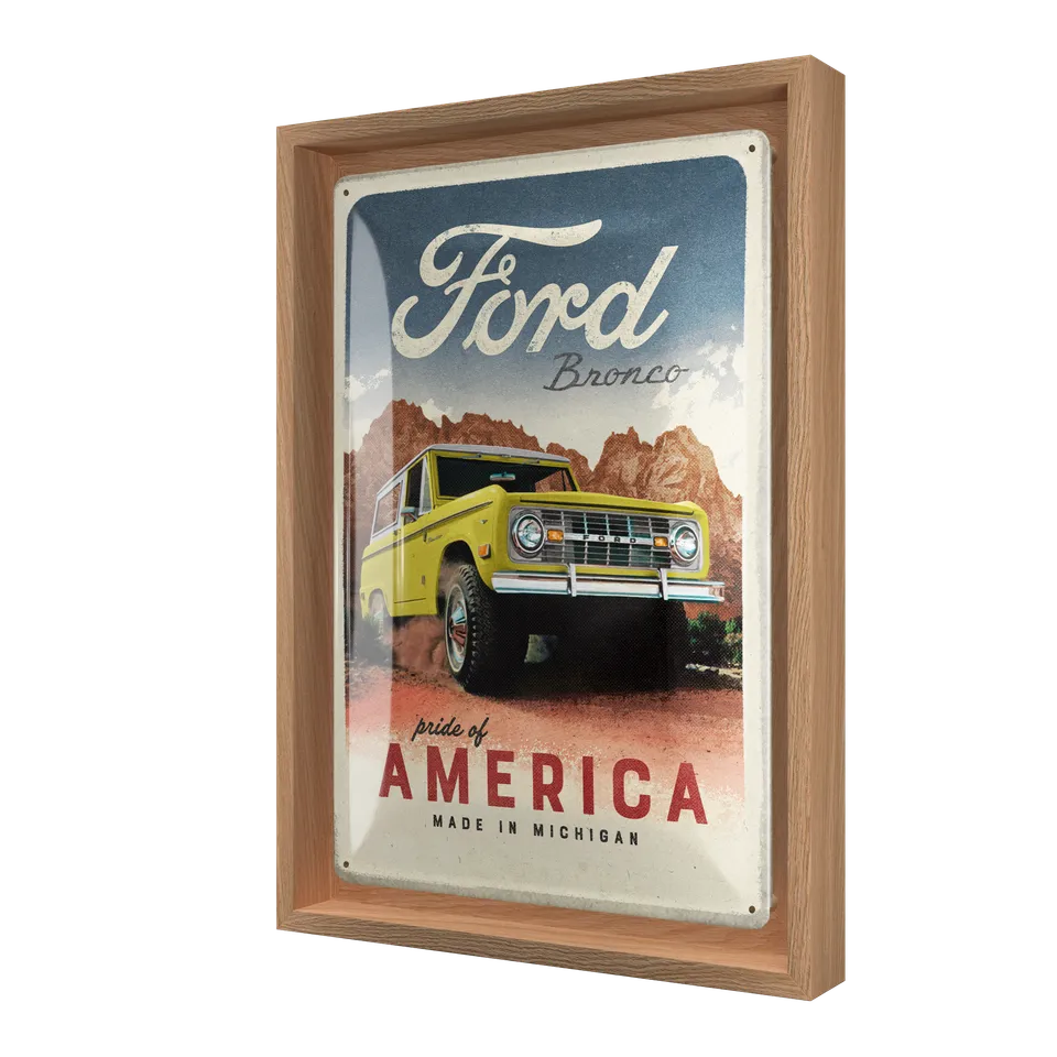 nostalgic-art-ford-bronco-pride-of-america-quadro-n-frame-m-edition-24x33-5-cm image 1