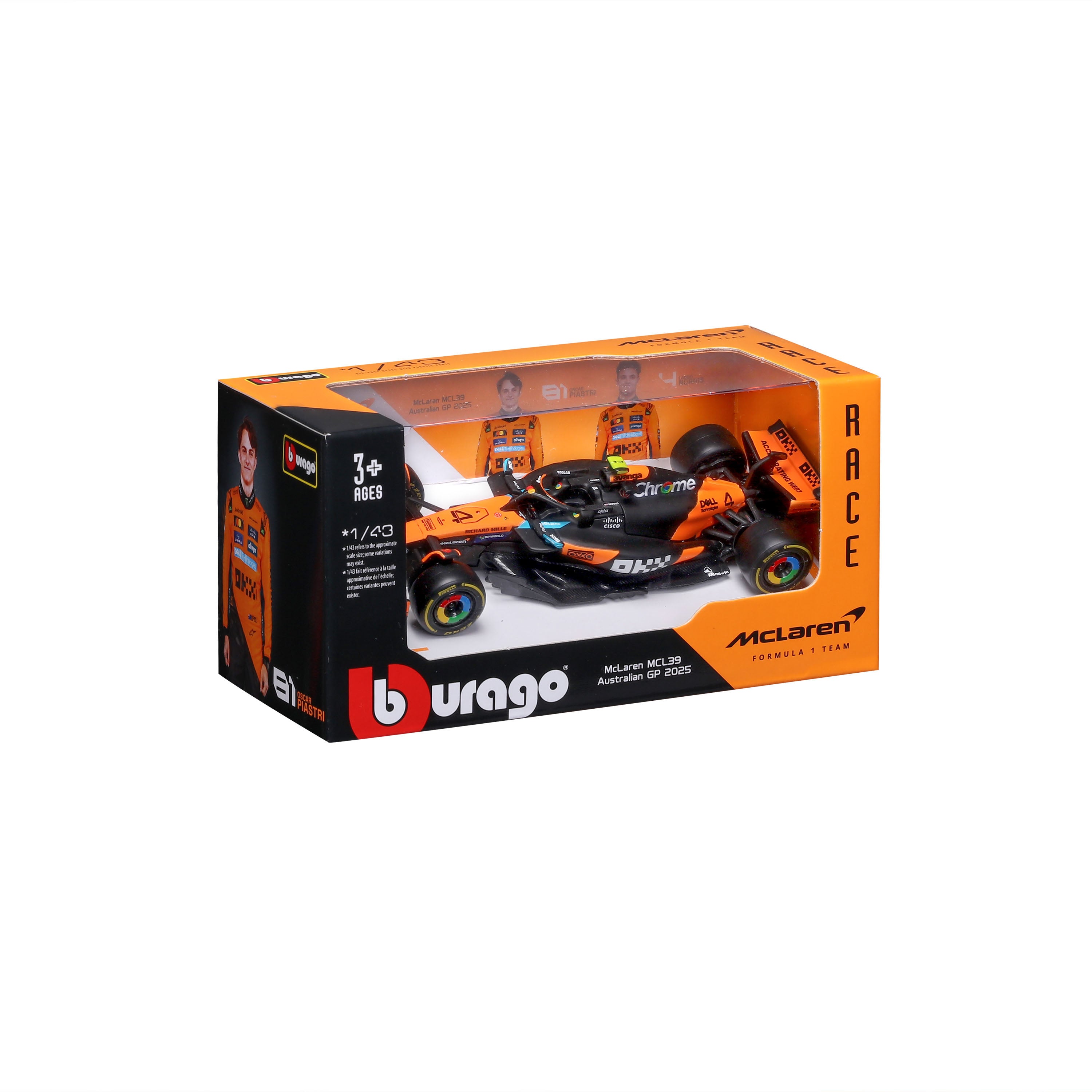 bburago-f1-mclaren-mcl39-2025-4-lando-norris-scala-1-43 image 2