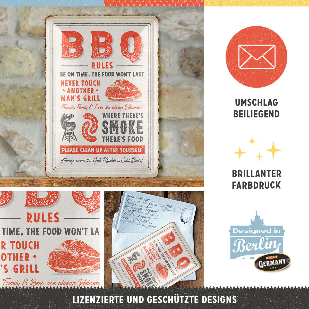 nostalgic-art-bbq-rules-biglietto-in-metallo-10x14-cm image 3