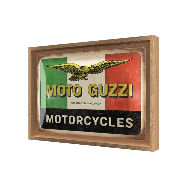 nostalgic-art-moto-guzzi-motorcycles-italia-targa-metallo-con-cornice-n-frame-m- image 1