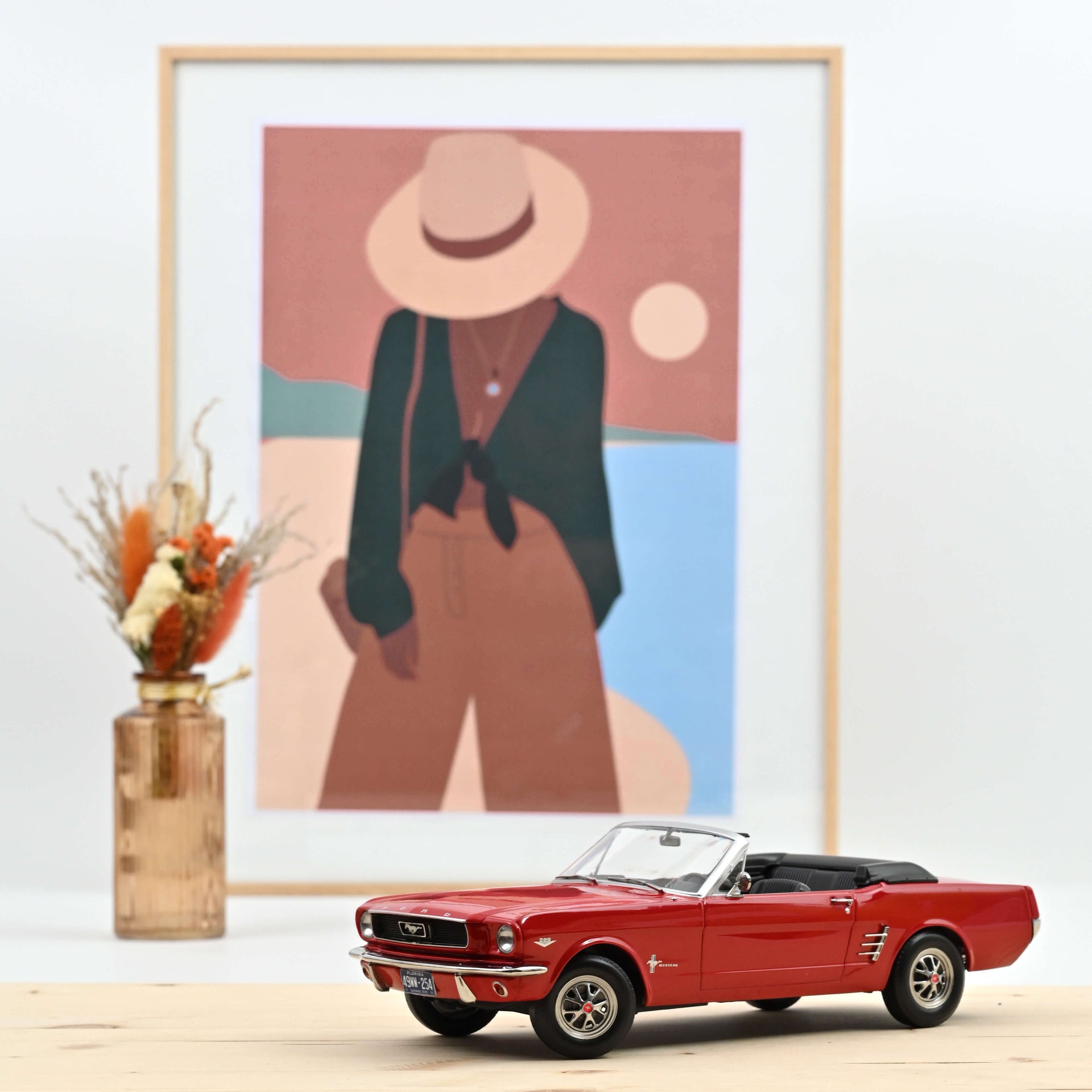 norev-ford-mustang-convertible-1966-cabrio-1-18-rosso-signal-flare image 1