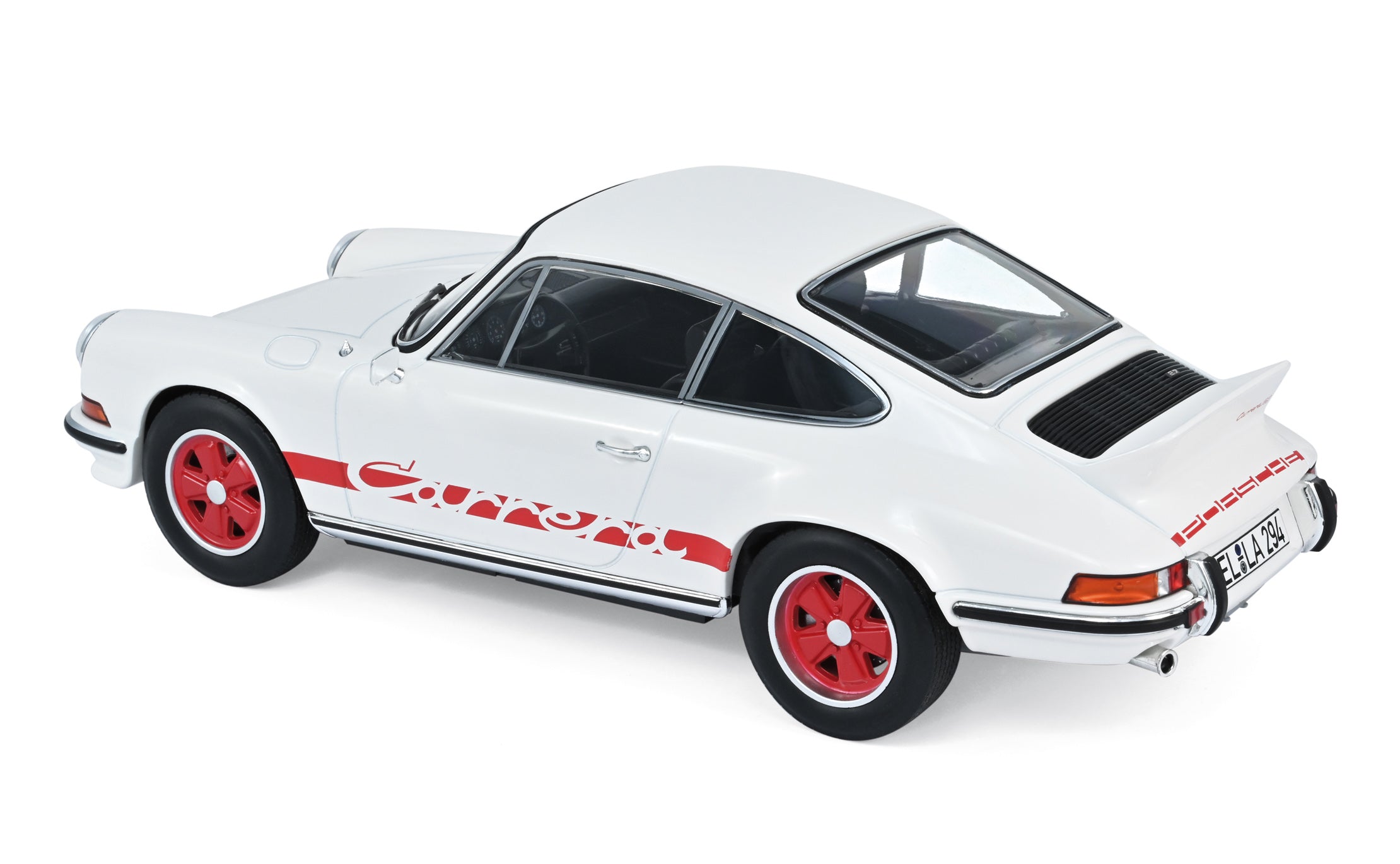 norev-porsche-911-rs-1973-automodello-1-18-bianca-con-decorazione-rossa image 2