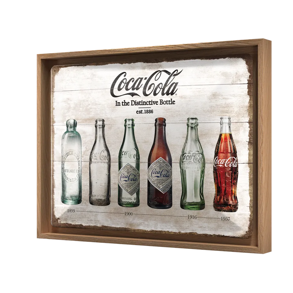 nostalgic-art-coca-cola-bottle-timeline-n-frame-l-edition-cornice-in-legno-con-t image 1