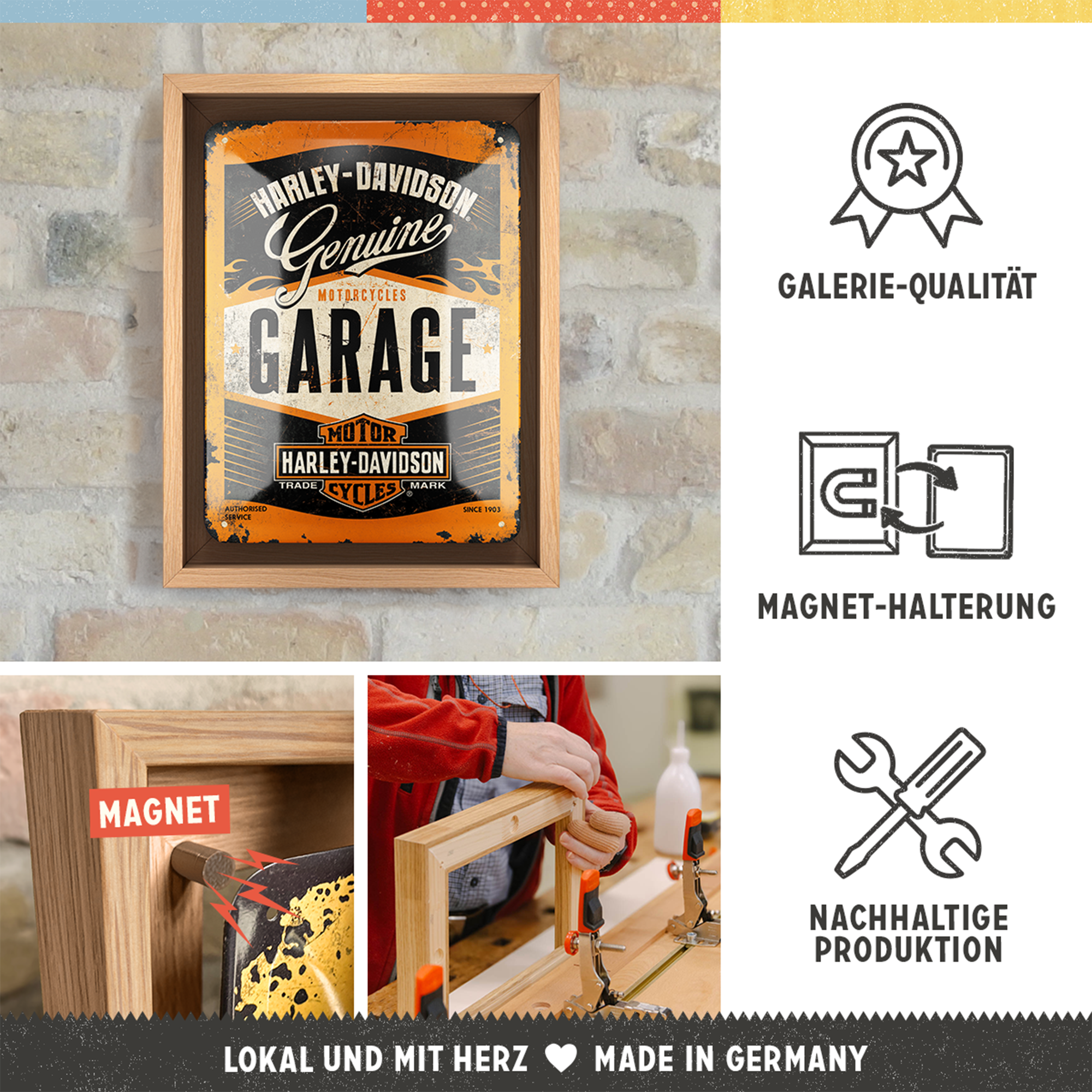 nostalgic-art-harley-davidson-garage-n-frame-s-edition-cornice-18-5x24-cm image 3