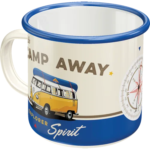 nostalgic-art-volkswagen-vw-bulli-let-s-camp-away-tazza-smaltata-360-ml image 1