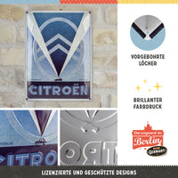 nostalgic-art-citroen-2cv-logo-blue-targa-in-metallo-30x40-cm image 2