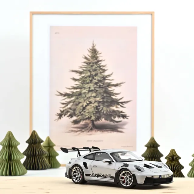 norev-porsche-911-gt3-rs-992-2022-modellino-auto-1-18-grigio-ghiaccio image 1