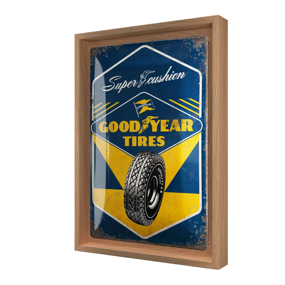 nostalgic-art-goodyear-super-cushion-n-frame-m-edition-insegna-metallo-con-corni image 1