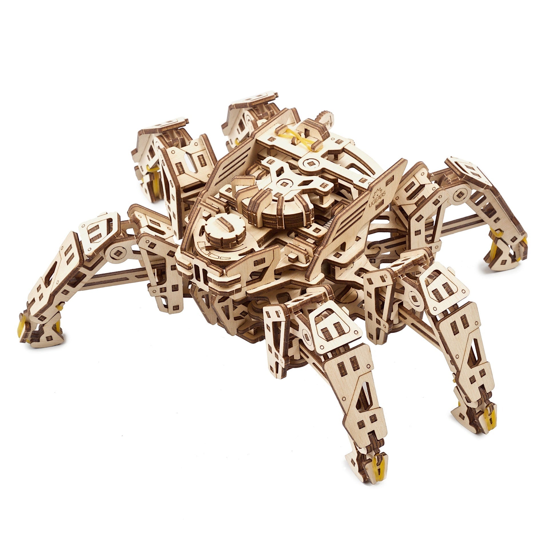 ugears-hexapod-explorer-robot-esapode-meccanico-in-legno-a-molla-che-cammina-fin image 2