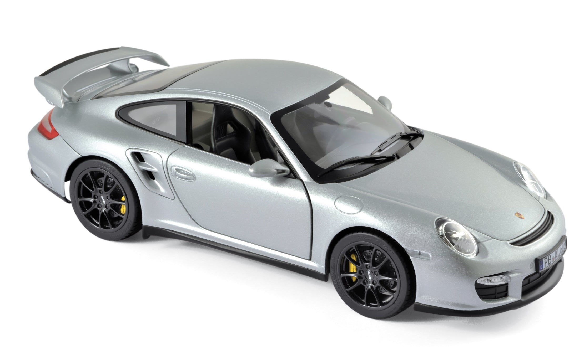 norev-porsche-911-gt2-2007-argento-con-ruote-nere-1-18-automodello-die-cast-coll image 1