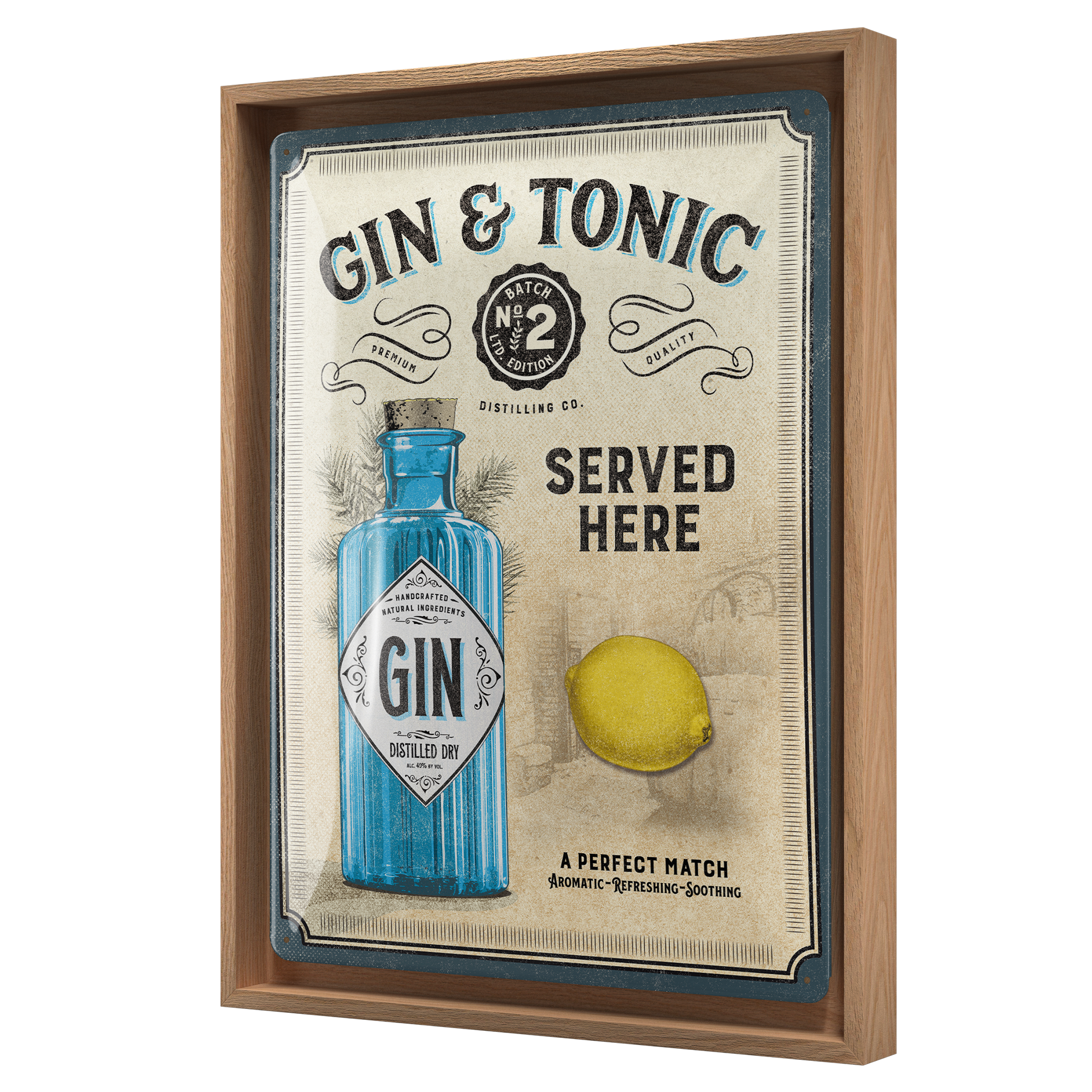 nostalgic-art-gin-tonic-served-here-targa-con-cornice-n-frame-l-edition-33-5-x-4 image 1