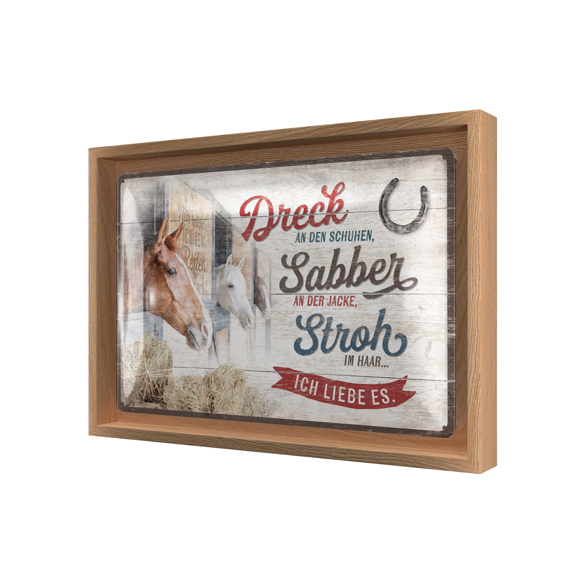 nostalgic-art-dreck-sabber-stroh-pferde-targa-in-metallo-con-n-frame-m-24x33-5-c image 1