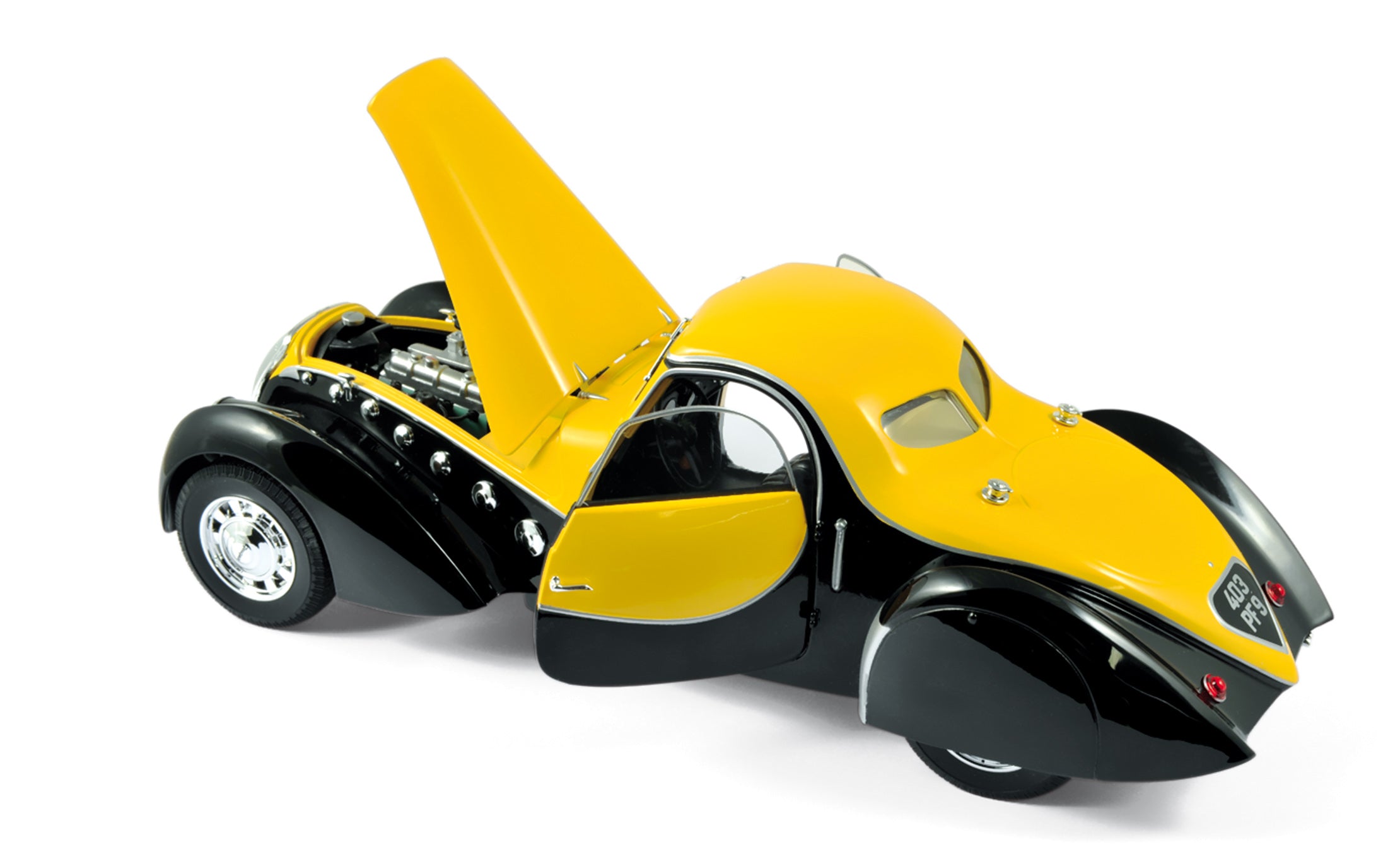 norev-peugeot-302-darl-mat-coup-1937-modellino-auto-1-18-nero-e-giallo image 2