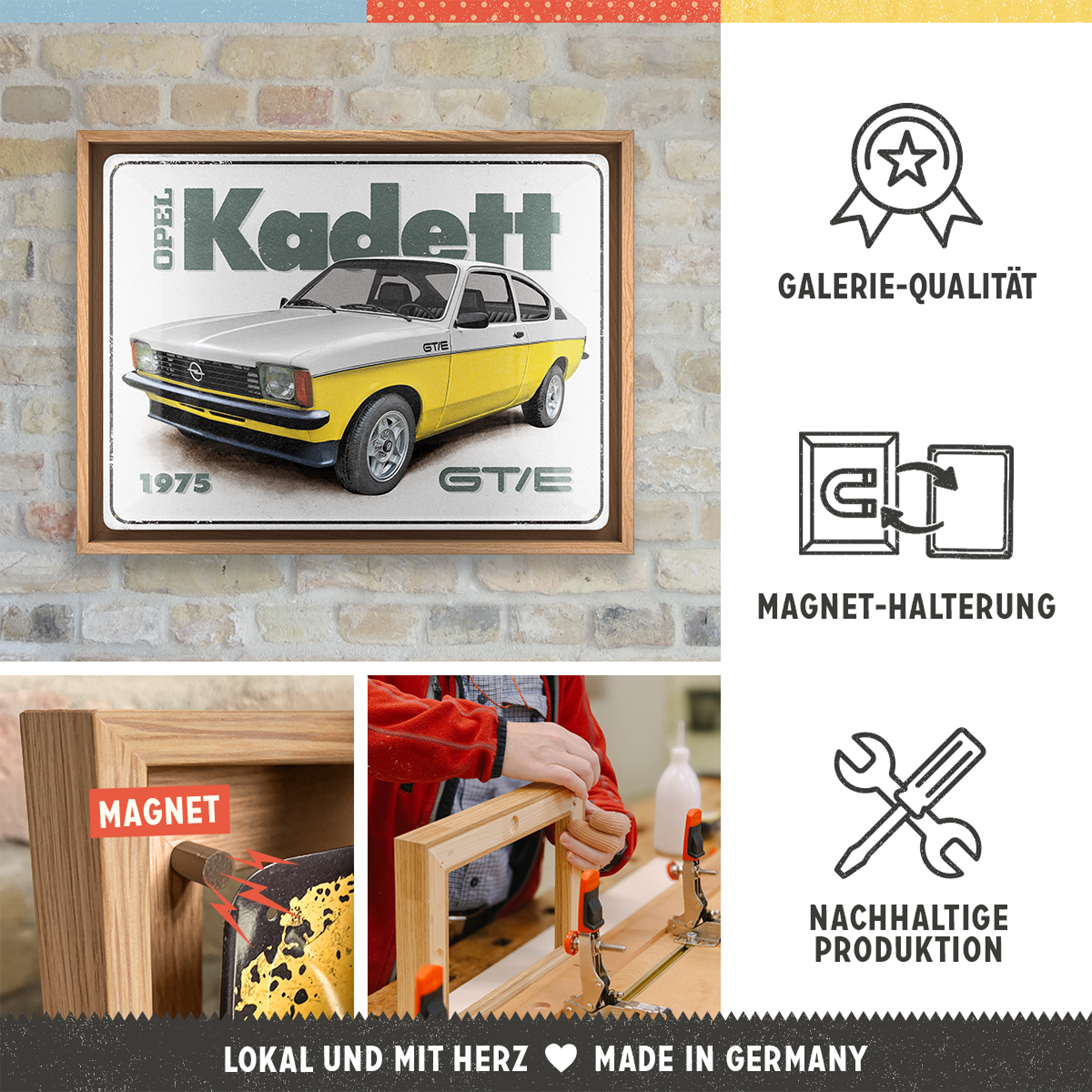 nostalgic-art-opel-kadett-gt-e-n-frame-l-edition-cornice-in-legno-con-insegna-in image 3