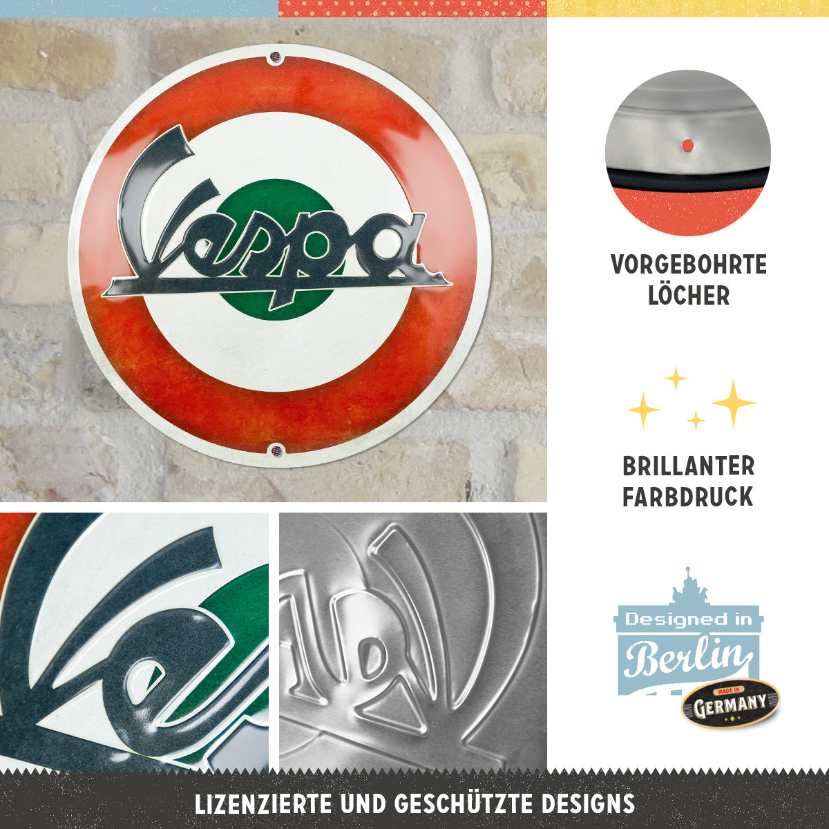nostalgic-art-vespa-logo-italian-targa-rotonda-in-metallo-35-cm image 2