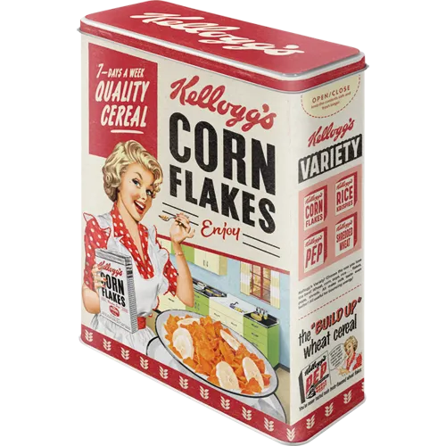 nostalgic-art-kellogg-s-corn-flakes-scatola-in-metallo-xl-4-litri-8x19x26-cm image 1